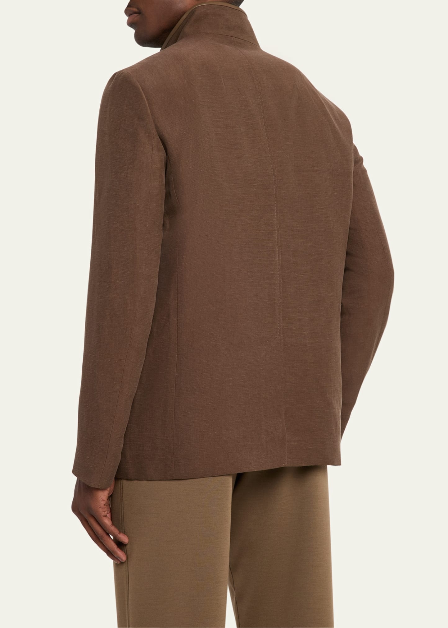 Men's Spagna Linen and Silk Single-Breasted Jacket - 3