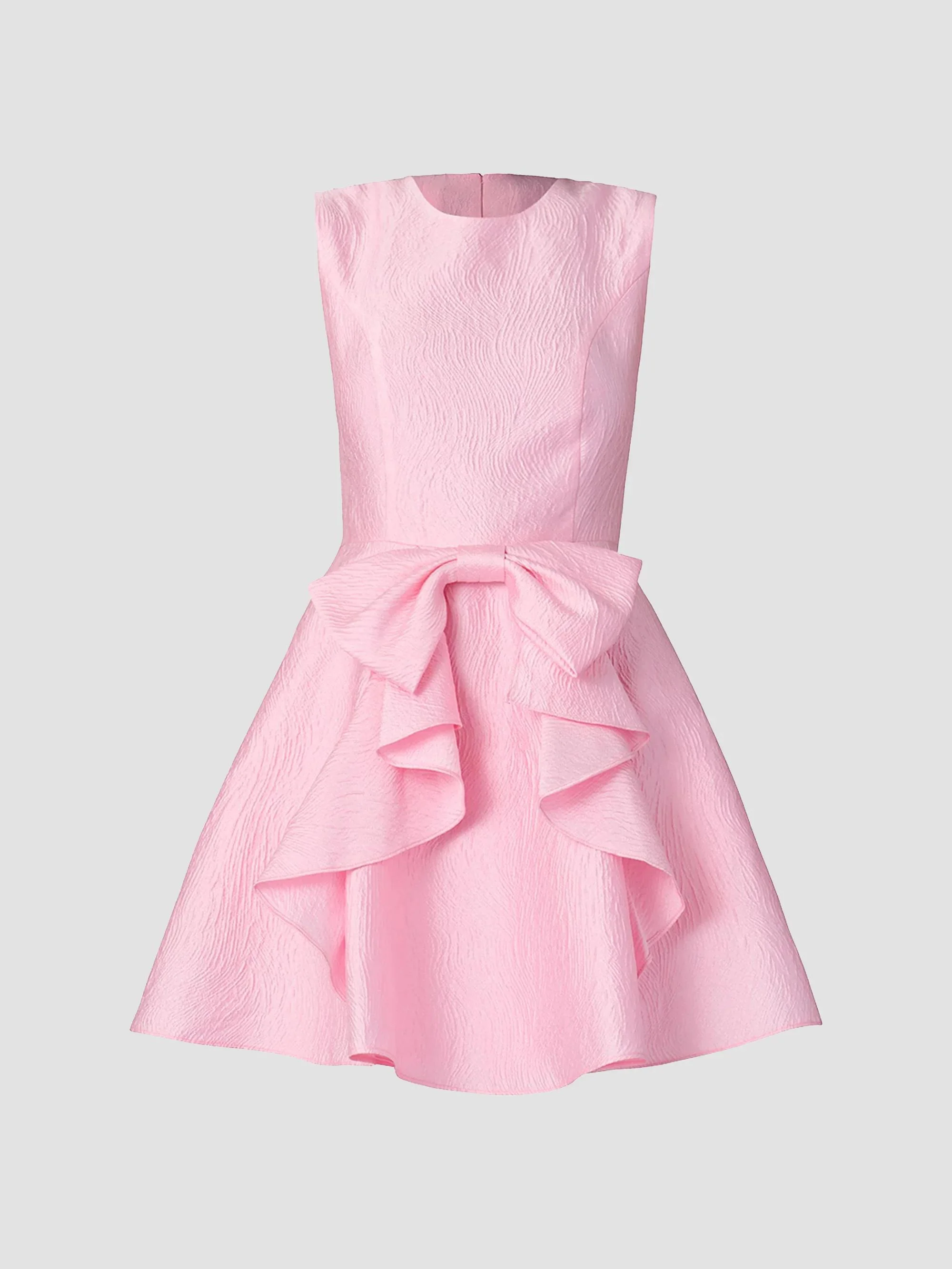 Women's Gabby Wave Jacquard Bow Minidress - Peony - 1