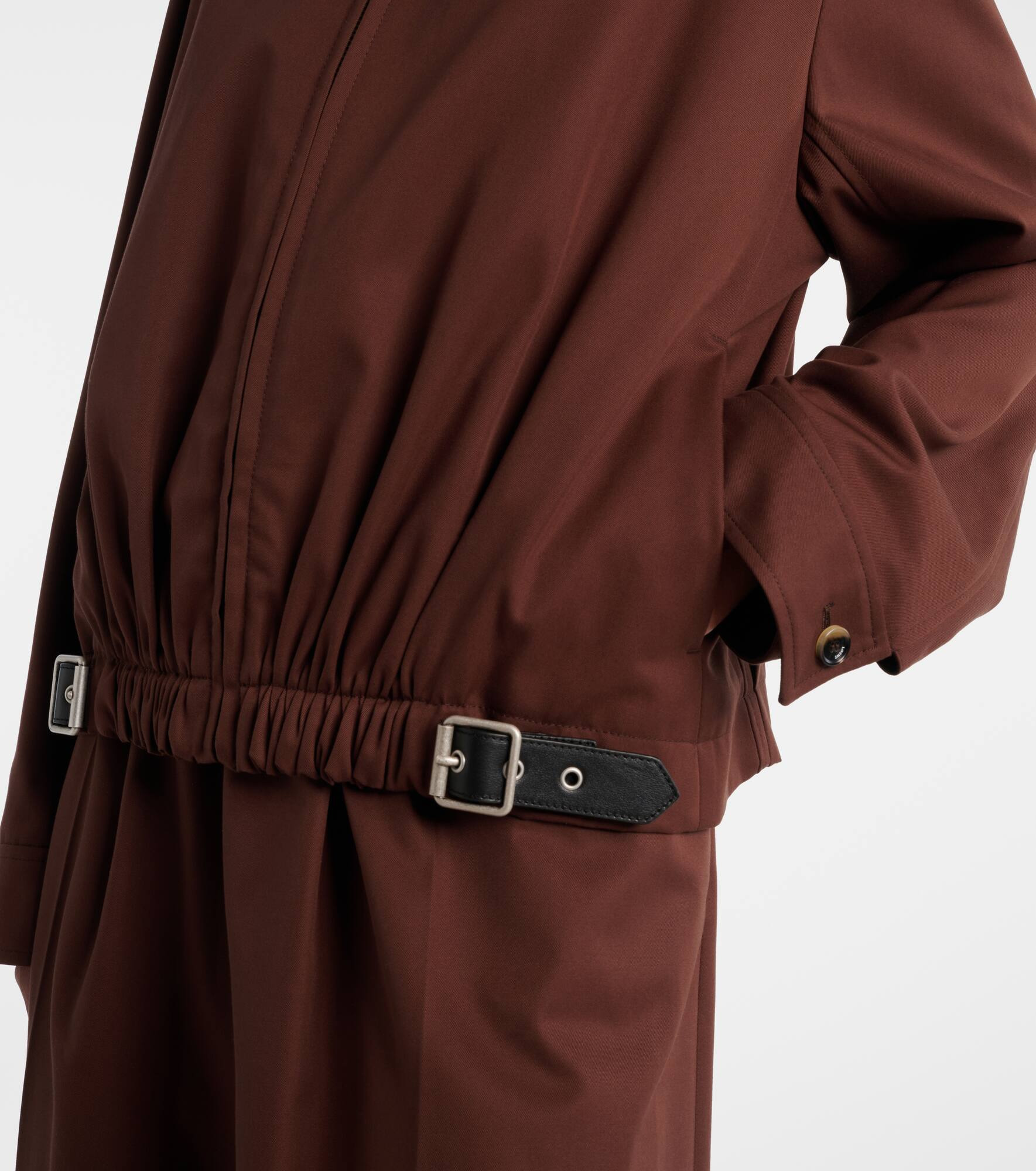 Belted cotton and silk twill blouson - 5