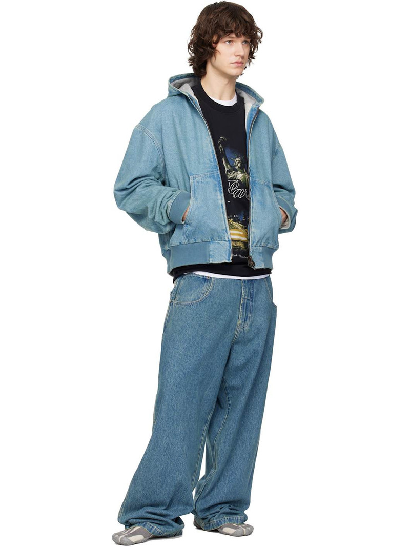 VETEMENTS Blue Hooded Workwear Denim Jacket outlook
