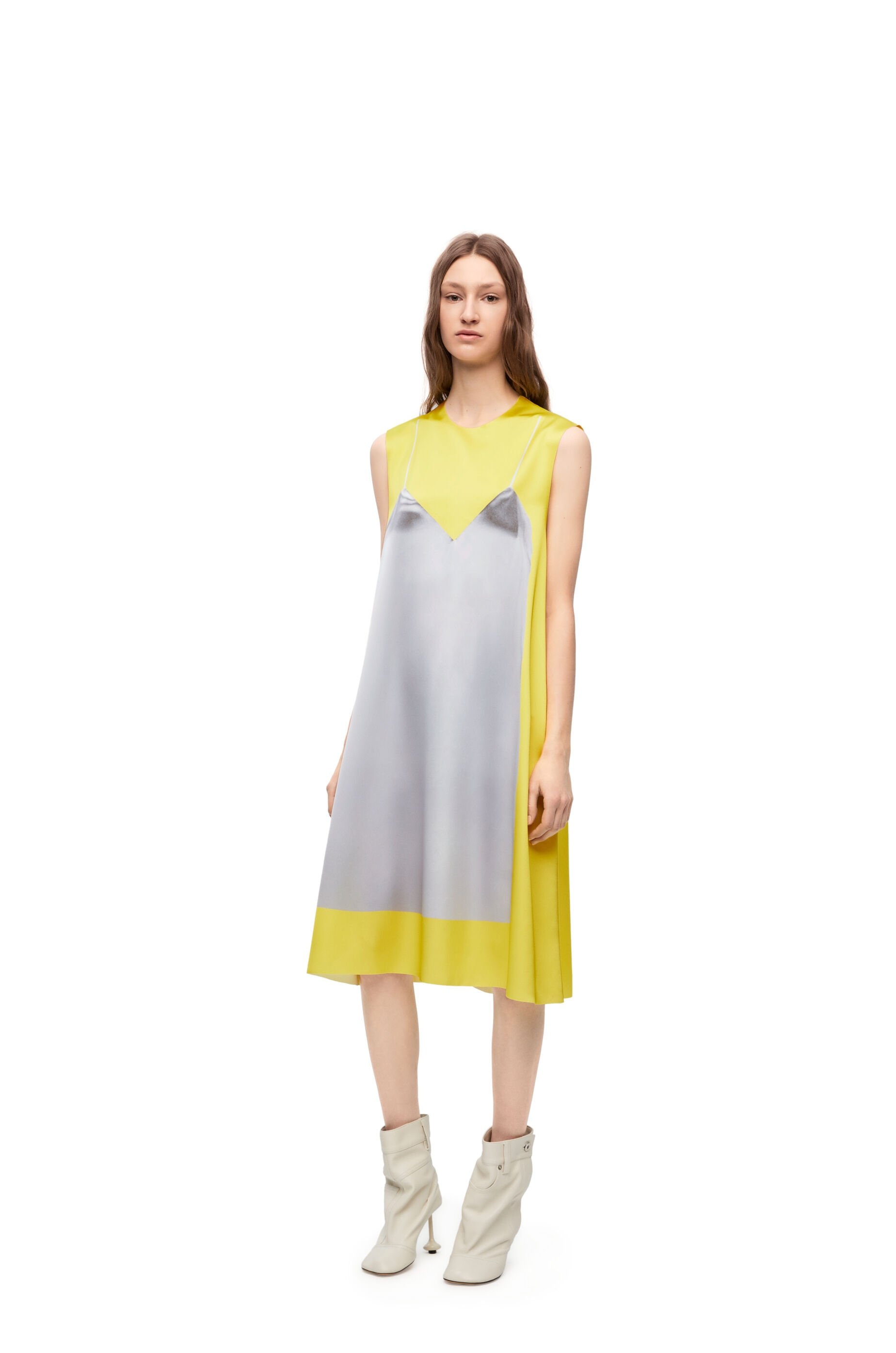 A-line dress in technical satin - 2