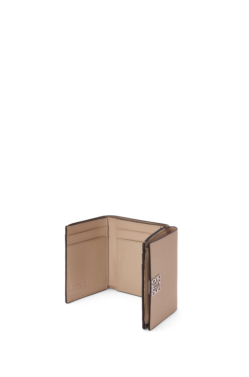 Anagram trifold wallet in pebble grain calfskin 4