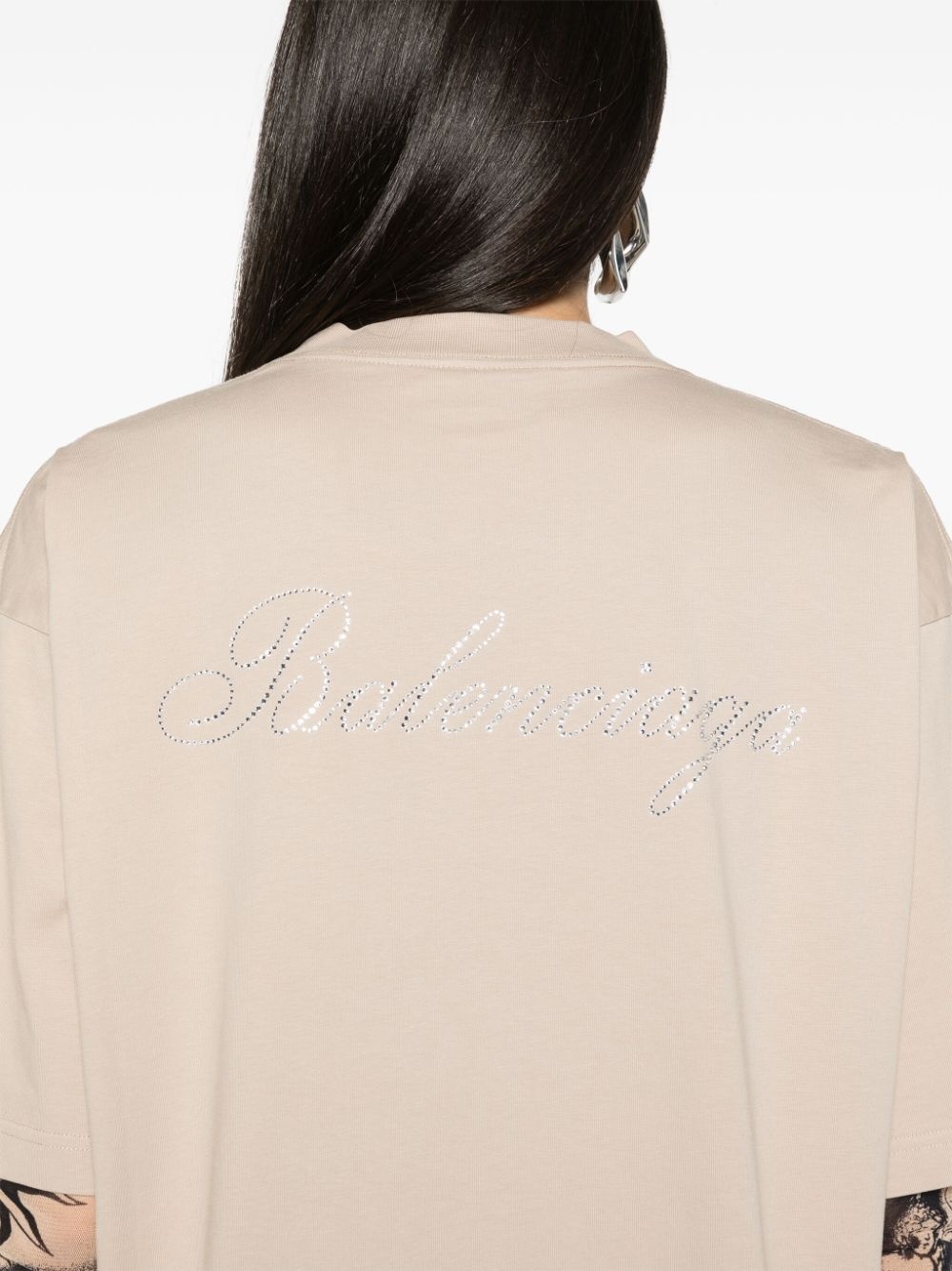 rhinestoned cotton T-shirt - 5