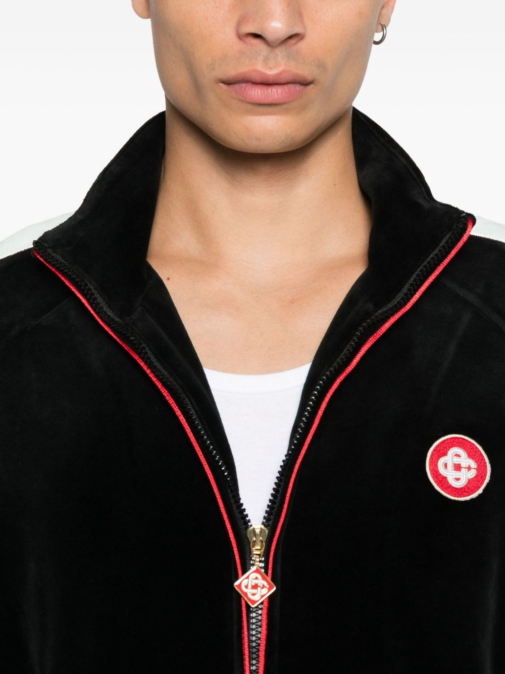 panelled zip-up sport jacket - 5