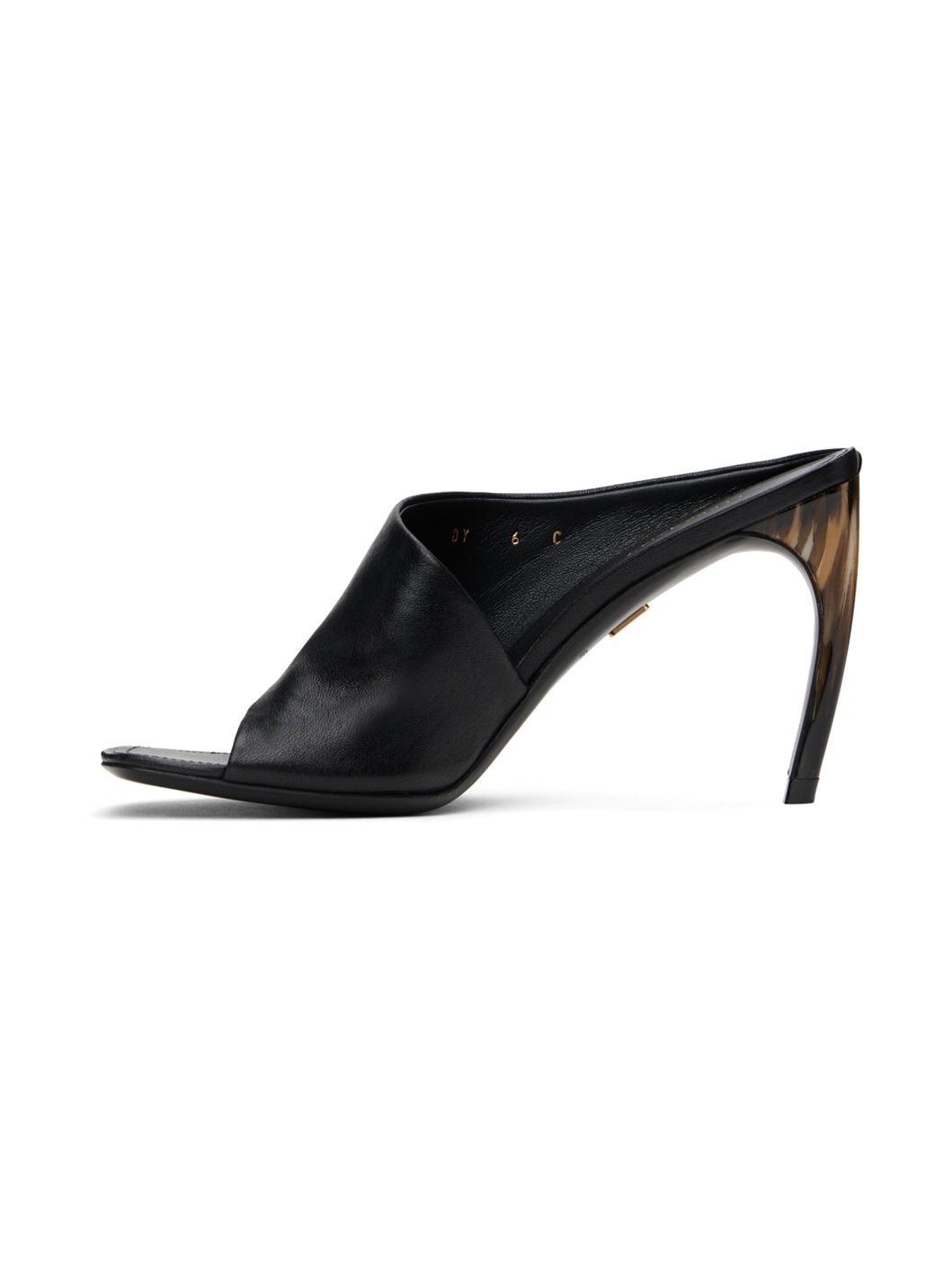Black Curved Heeled Sandals - 3