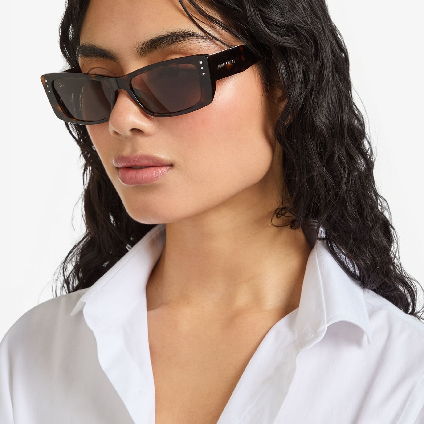 Lexy
Brown Havana Rectangular Sunglasses with Crystals - 2