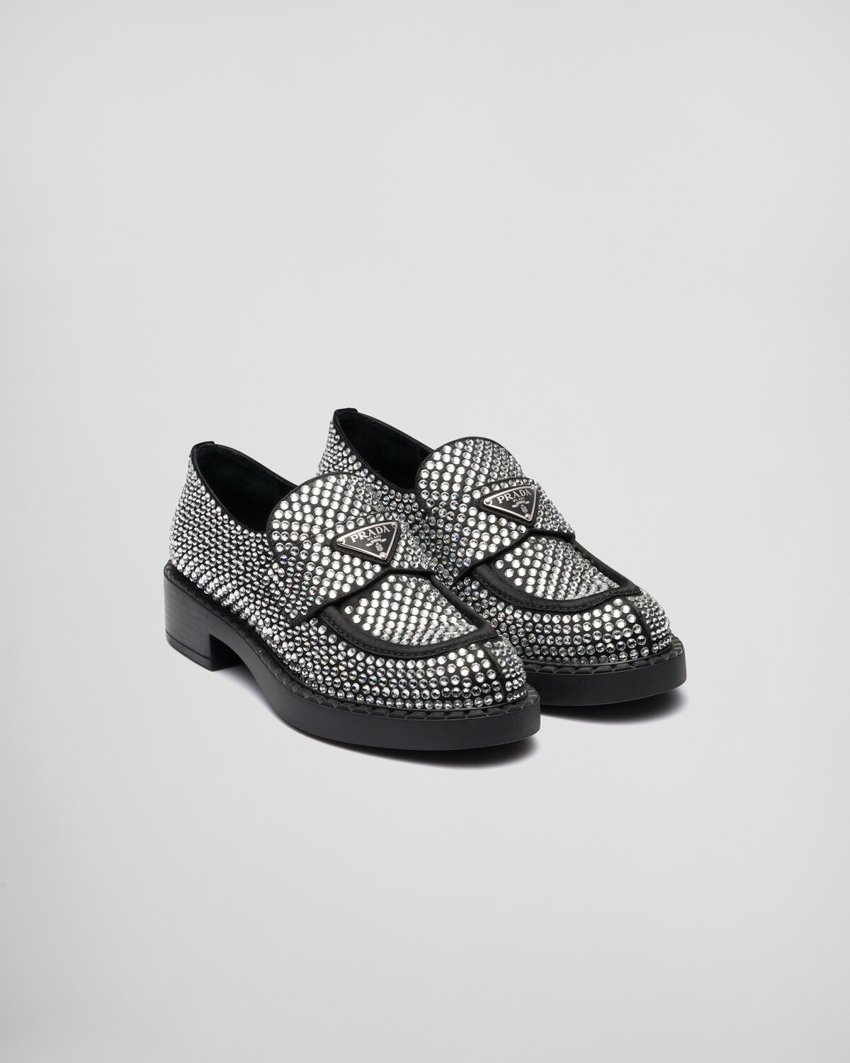 Satin loafers with crystals - 2