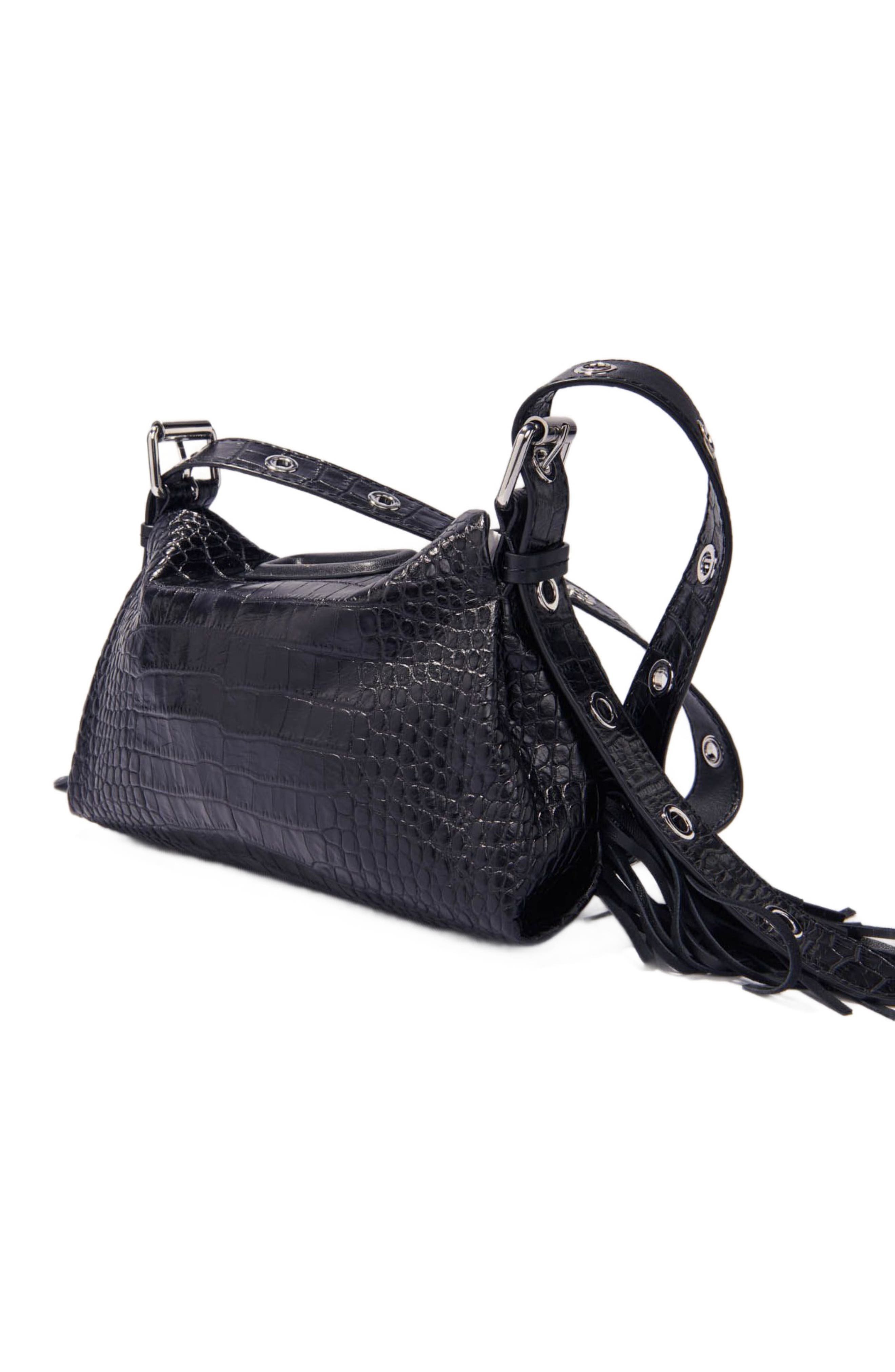 maje Miss M Mini embossed leather bag in Black at Nordstrom - 4