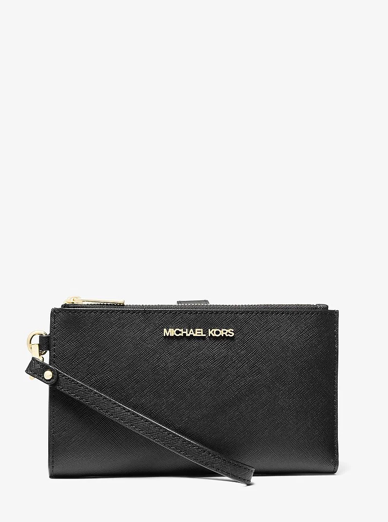 Jet Set Large Leather Smartphone Wristlet Wallet - 1
