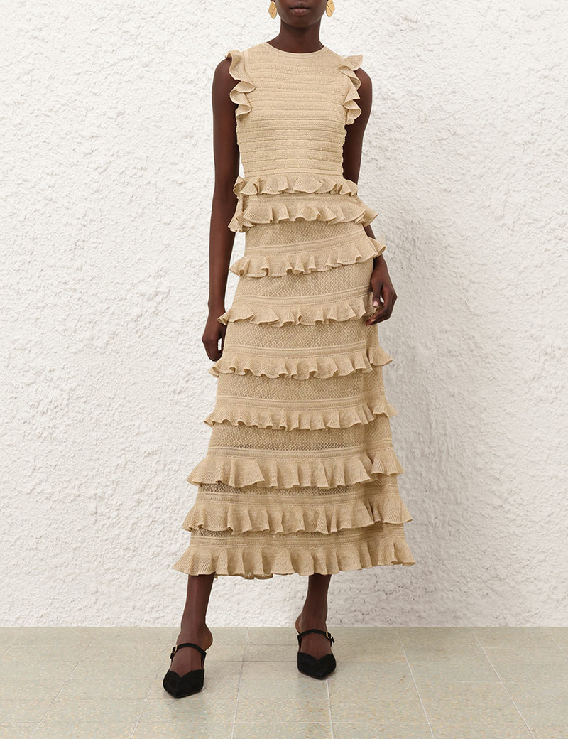 Zimmermann HYPNOTIC LACE FRILL MIDI SKIRT outlook