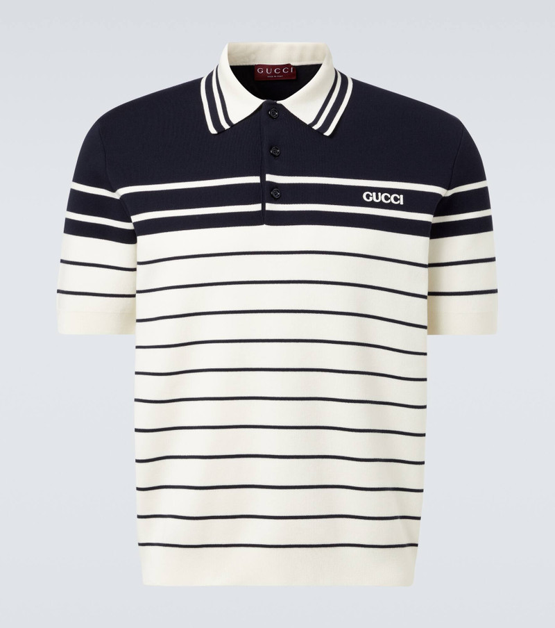 Logo striped cotton polo shirt 1