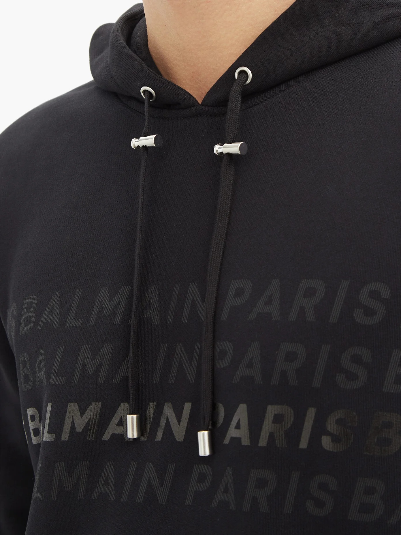 Logo-print cotton-blend jersey hooded sweatshirt - 4