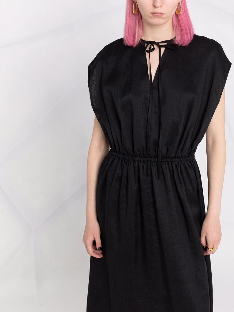 sleeveless gathered-detail dress 5