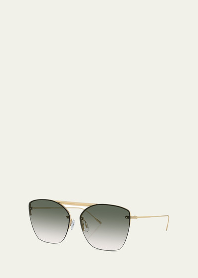 Oliver Peoples Ziane Metal Aviator Sunglasses outlook