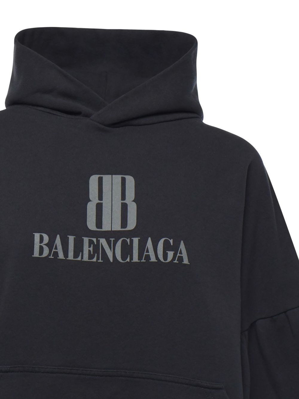 logo-plaque cotton hoodie - 3