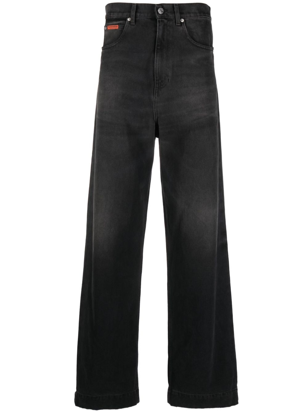 logo-patch wide-leg jeans - 1