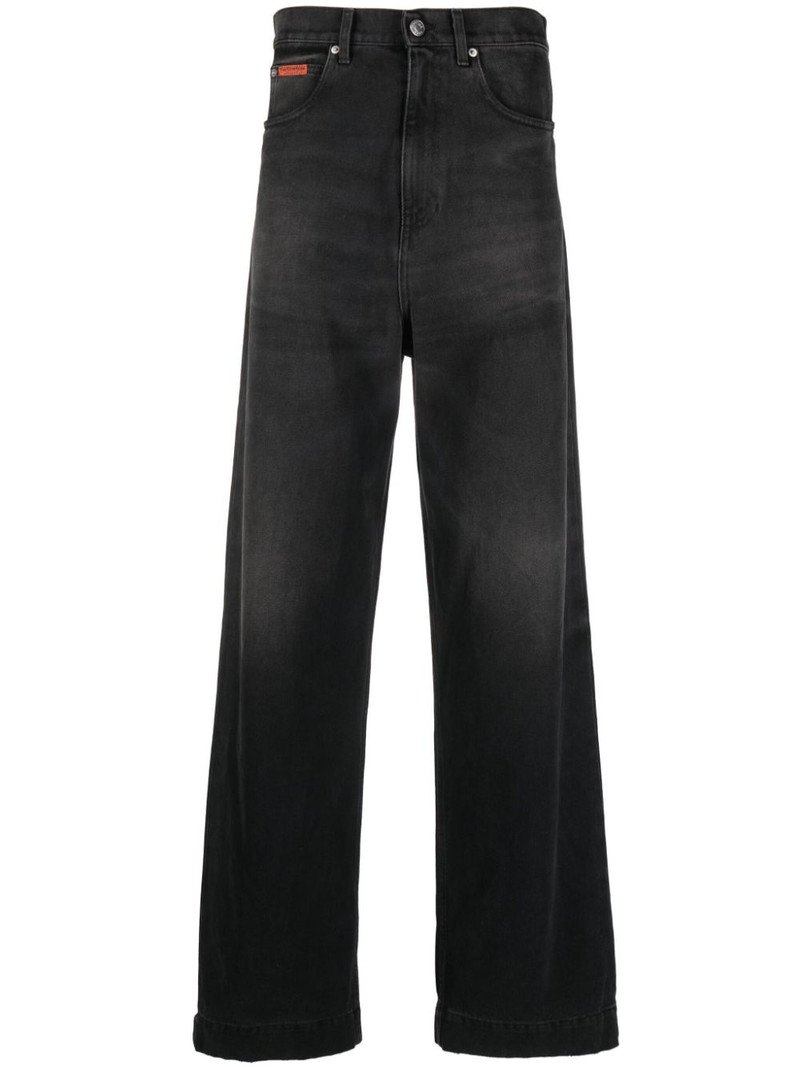 logo-patch wide-leg jeans 1