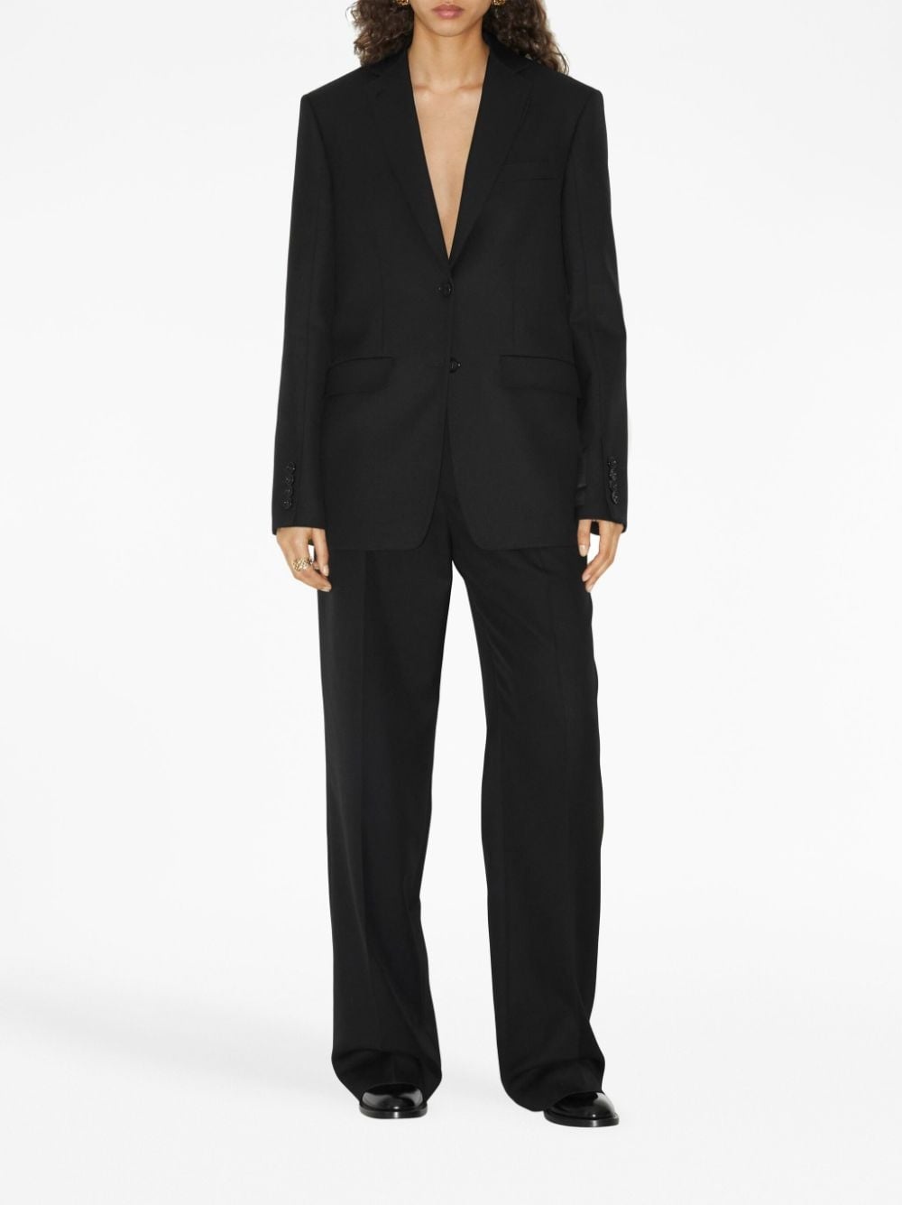 wide-leg wool trousers - 2