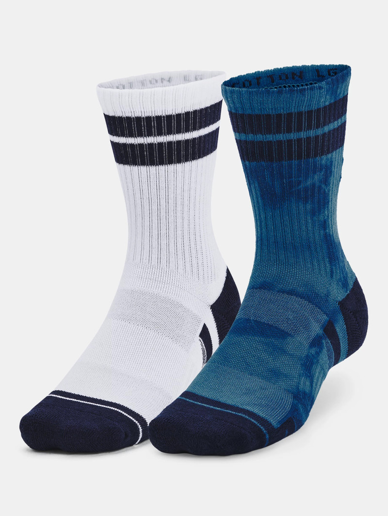 Unisex UA Performance Cotton 2 Pack Mid-Crew Socks 3