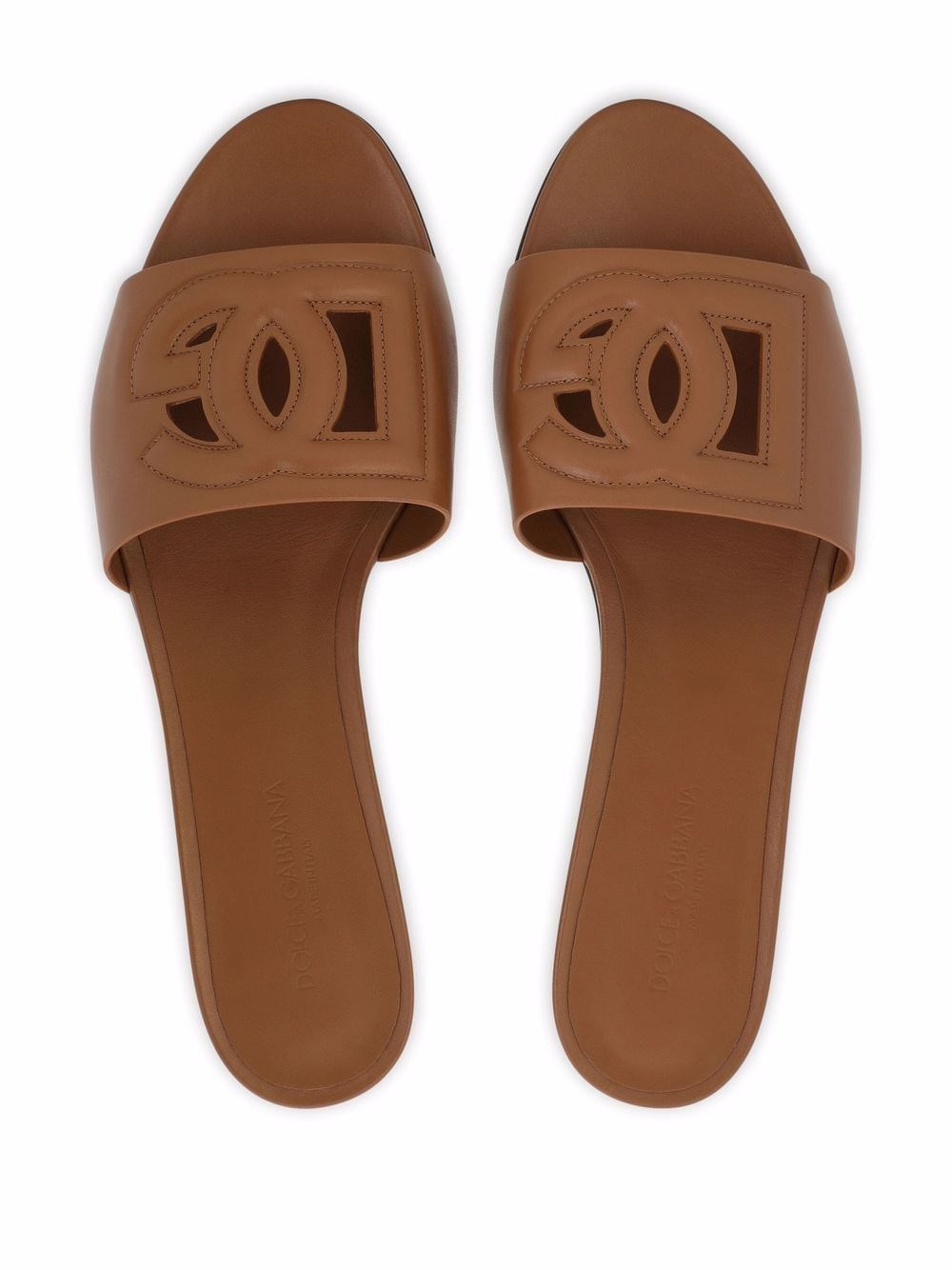 DG Logo leather flat sandals - 2