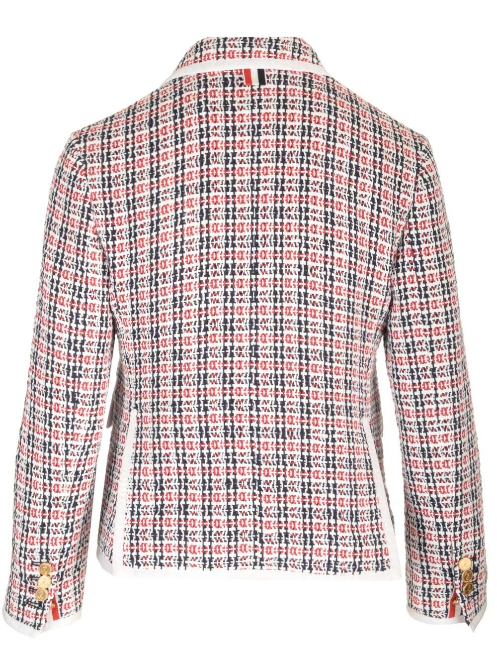 Cotton Tweed Blazer Jackets White - 2