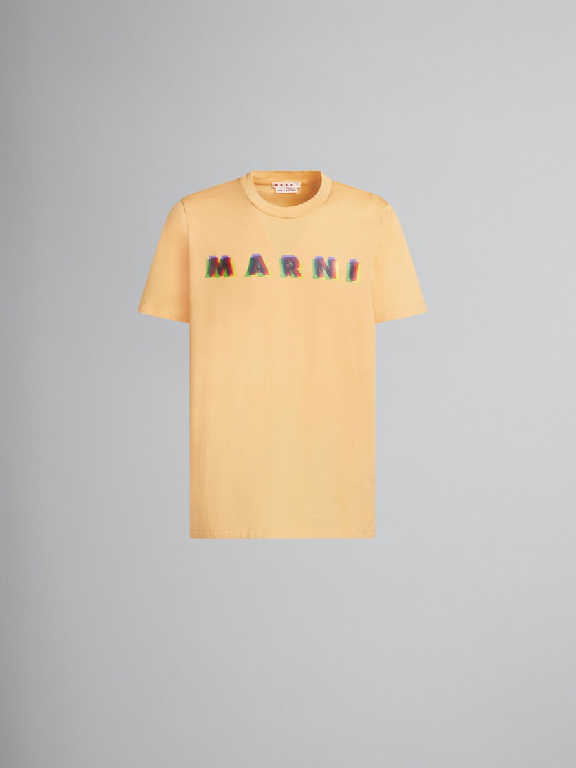 ORANGE COTTON T-SHIRT WITH 3D MARNI PRINT - 1
