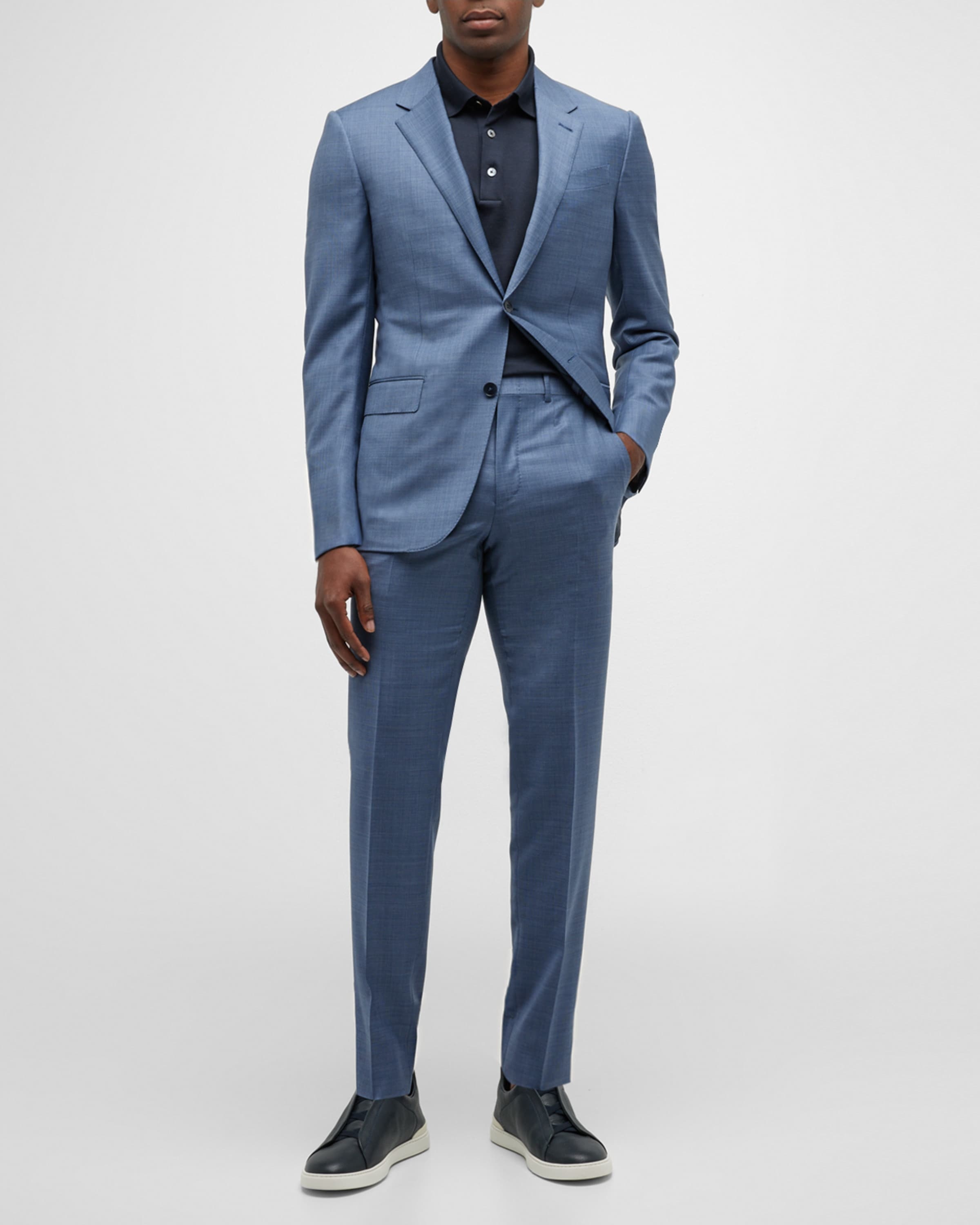 Men's Two-Piece Wool Suit - 1