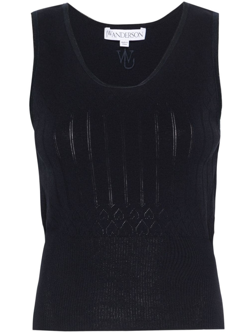 sleeveless pointelle-knit 상단 1