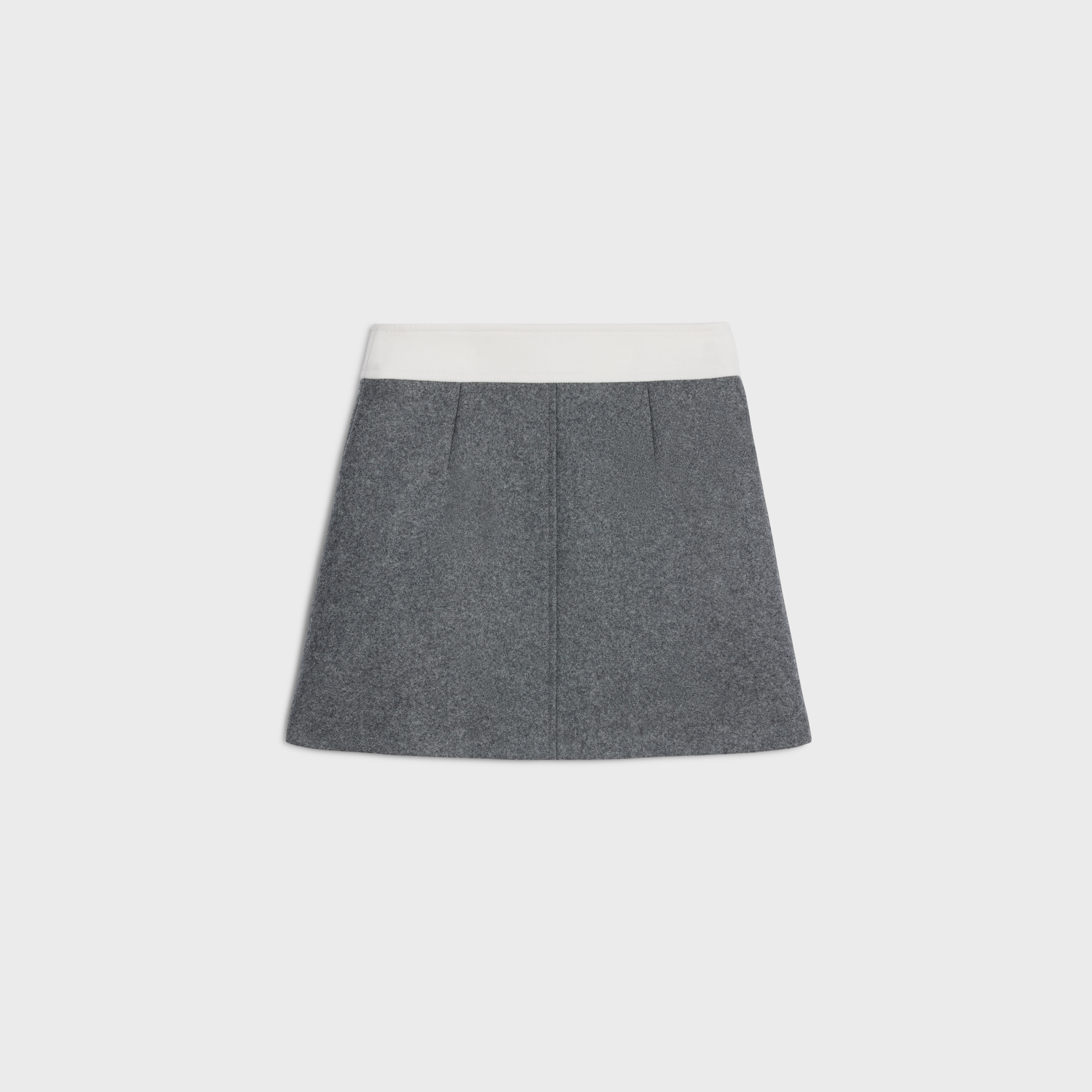 trapeze mini skirt in wool cloth - 2