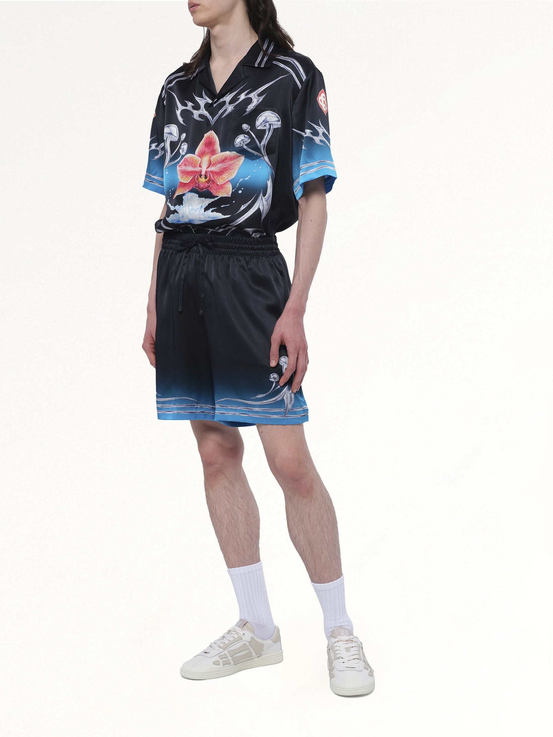 Silk Satin Blades Shorts in Multicolour - 6