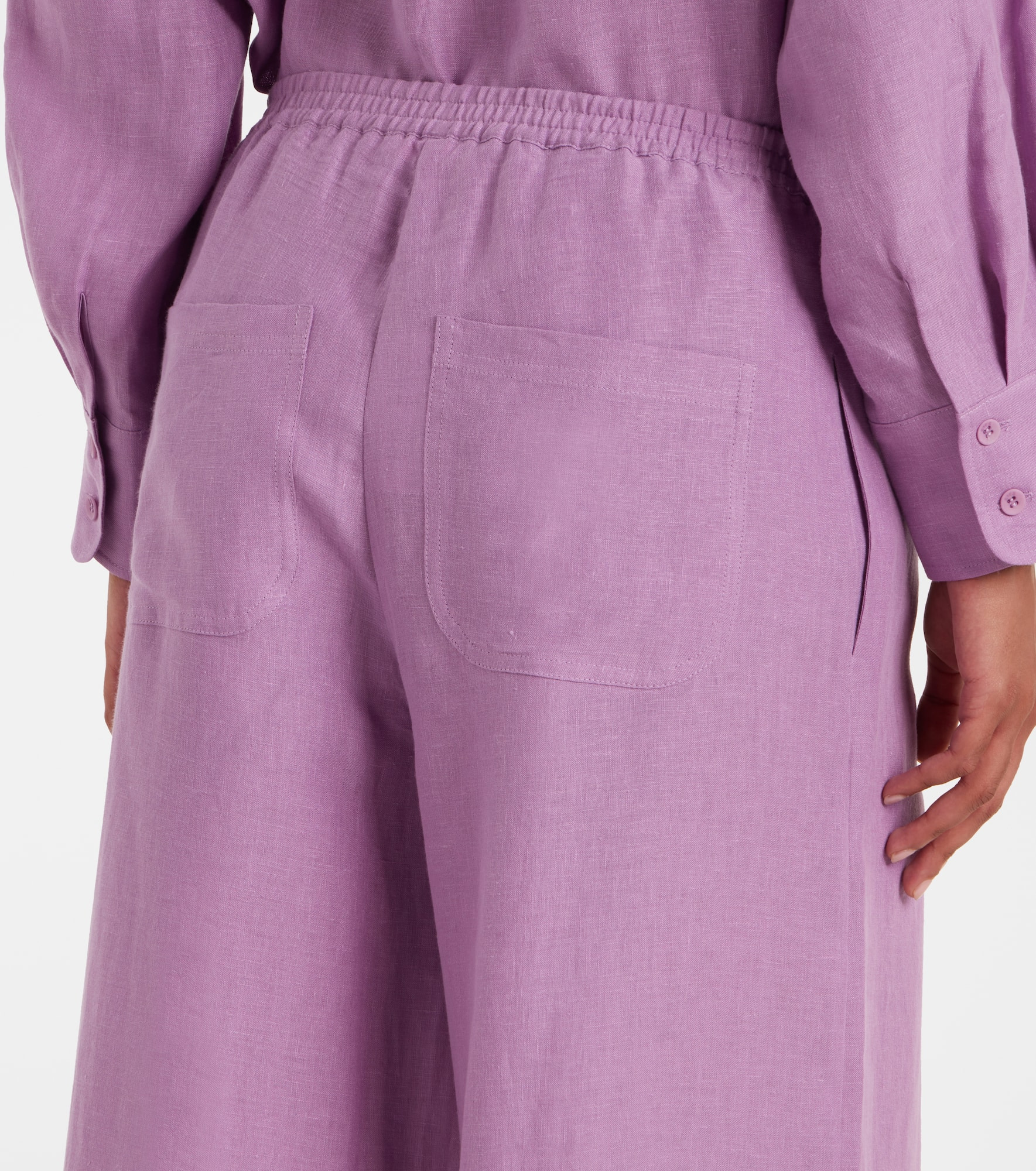 Select linen wide-leg pants - 6