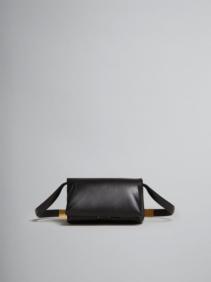 SMALL BLACK LEATHER PRISMA BAG - 1