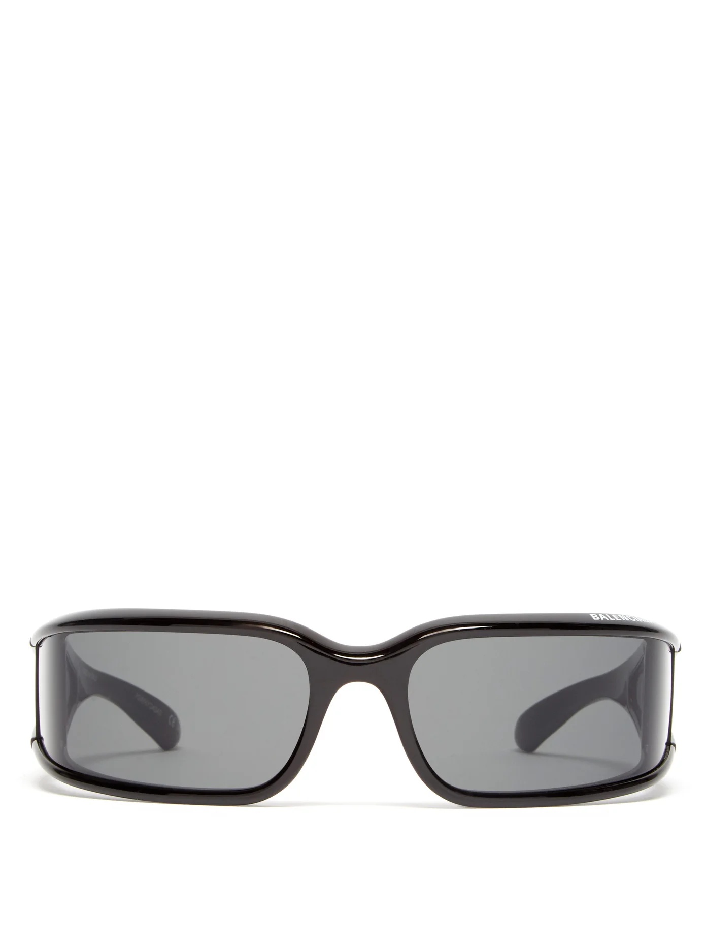 Wraparound rectangular acetate sunglasses - 1