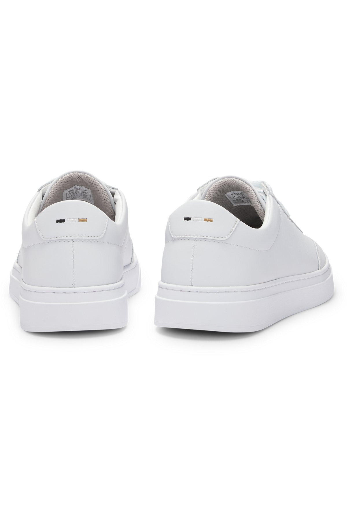 COATED-LEATHER TRAINERS WITH GOLD-TONE LOGO - 5