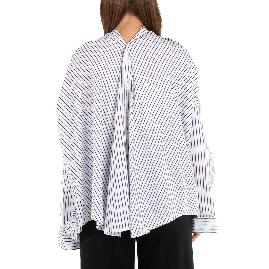 Balenciaga Pinstripe Knotted Shirt - 3