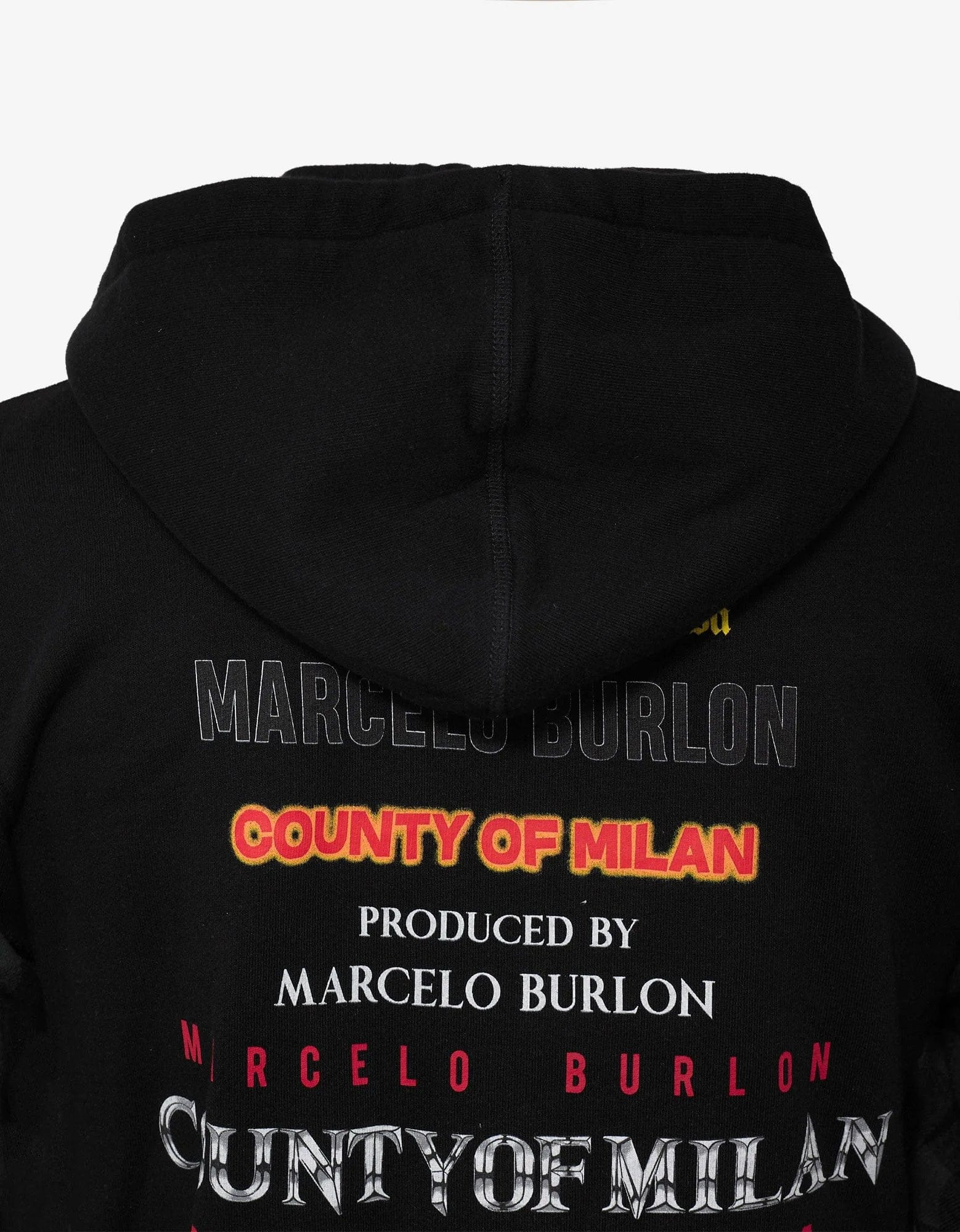 Marcelo Burlon Black Hoodie with Check Shirt Inserts - 4