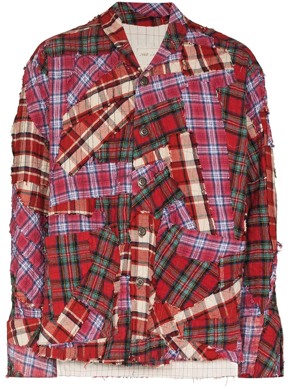 stitchwork checked cotton shirt - 1