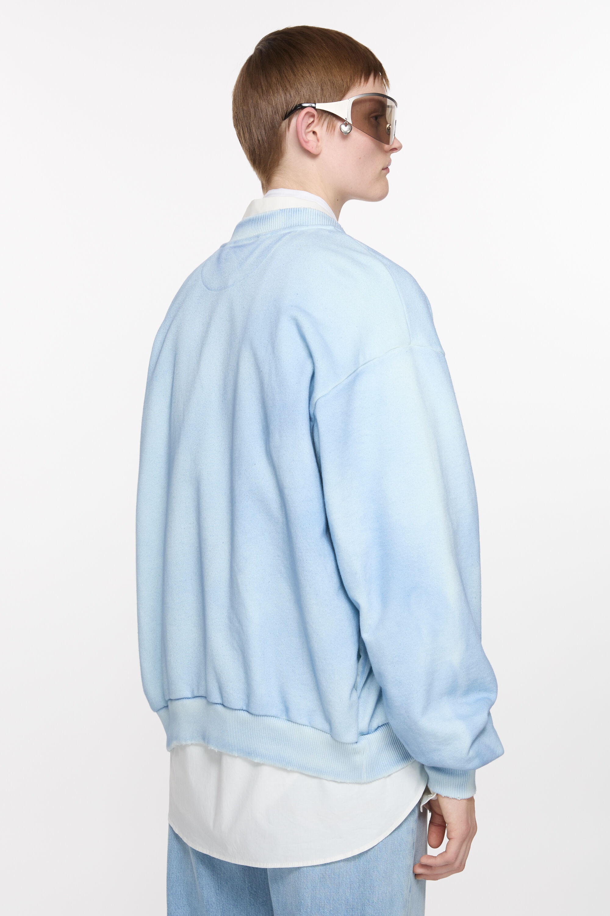 Zip sweater logo - Dusty blue - 3