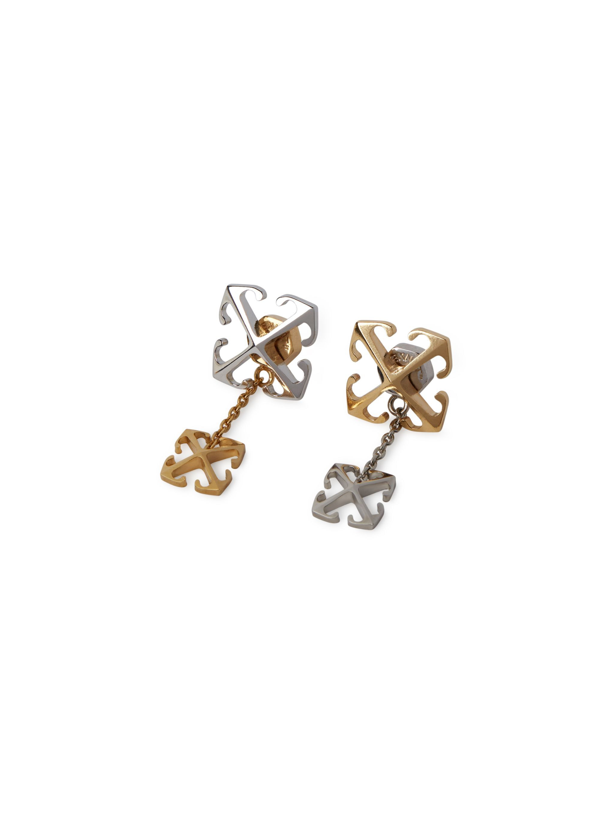 Bicolor Arrow Pendant Earrings - 3