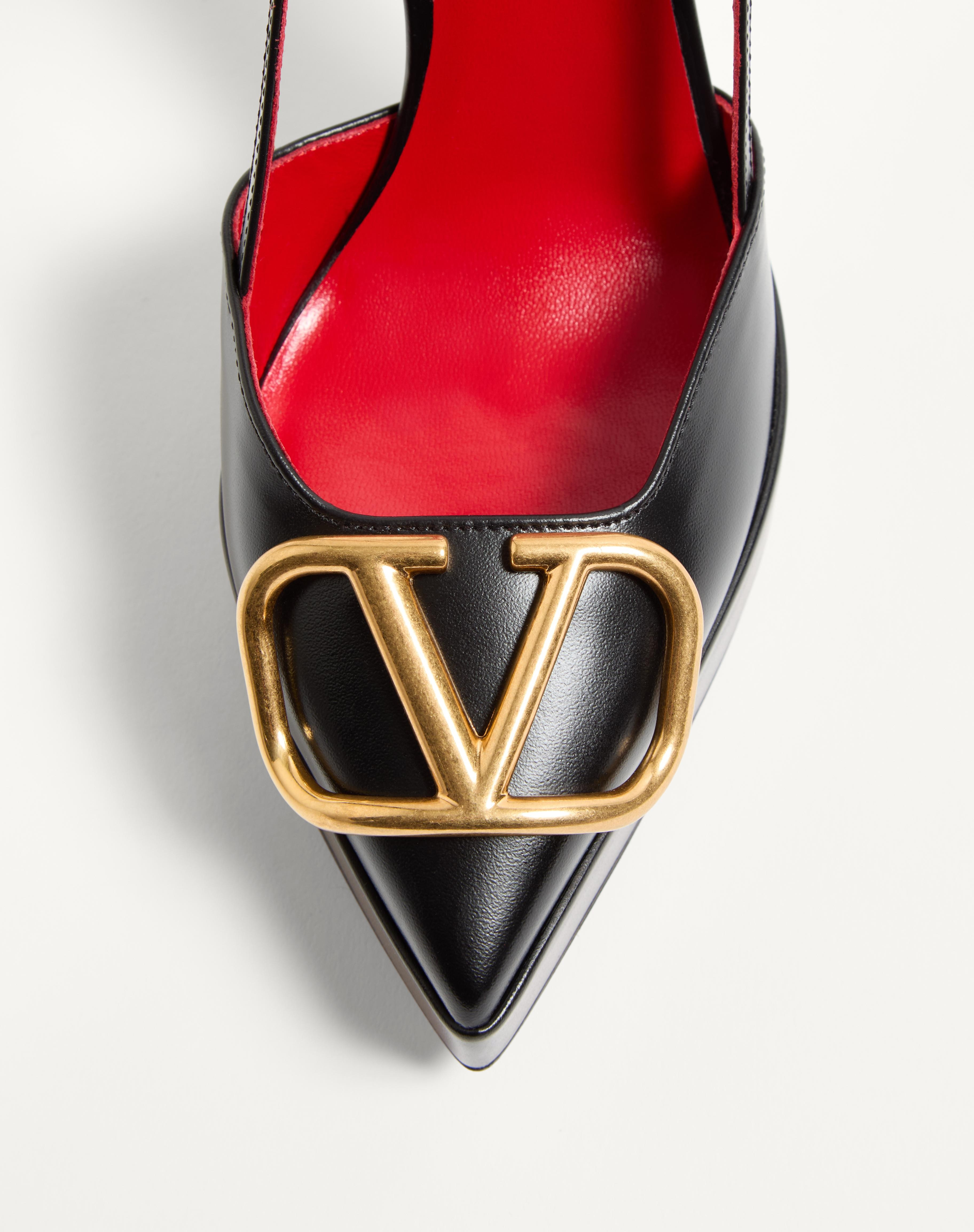 VLOGO SIGNATURE CALFSKIN SLINGBACK PLATFORM PUMP 120MM - 6