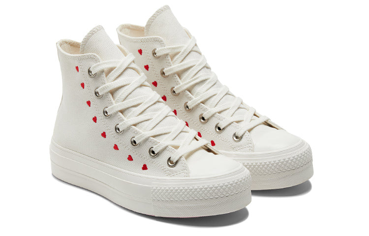(WMNS) Converse Chuck Taylor All Star Lift Platform High 'Embroidered Hearts - White' A01599C - 3