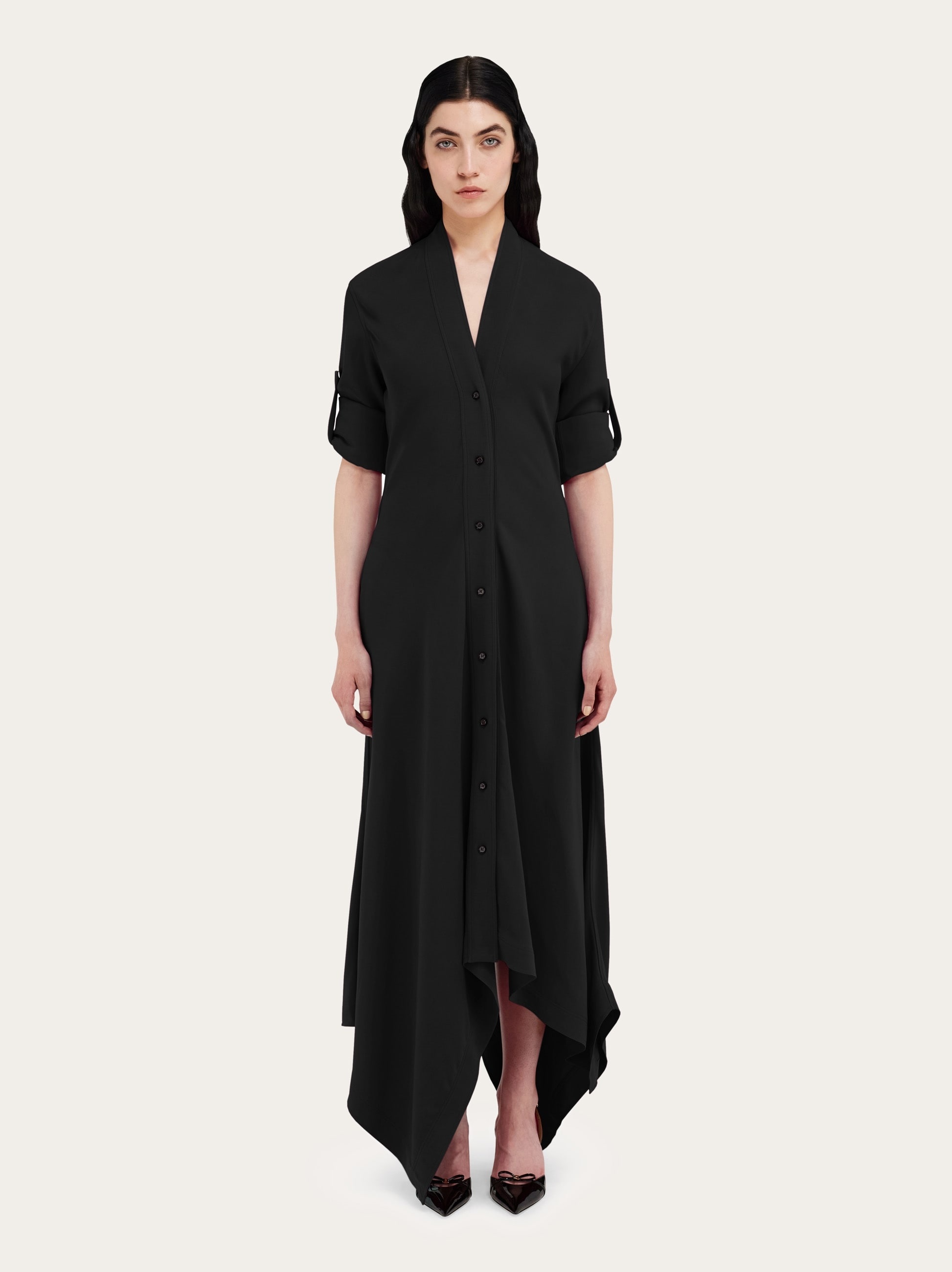 Shirt dress with handkerchief hem - 6