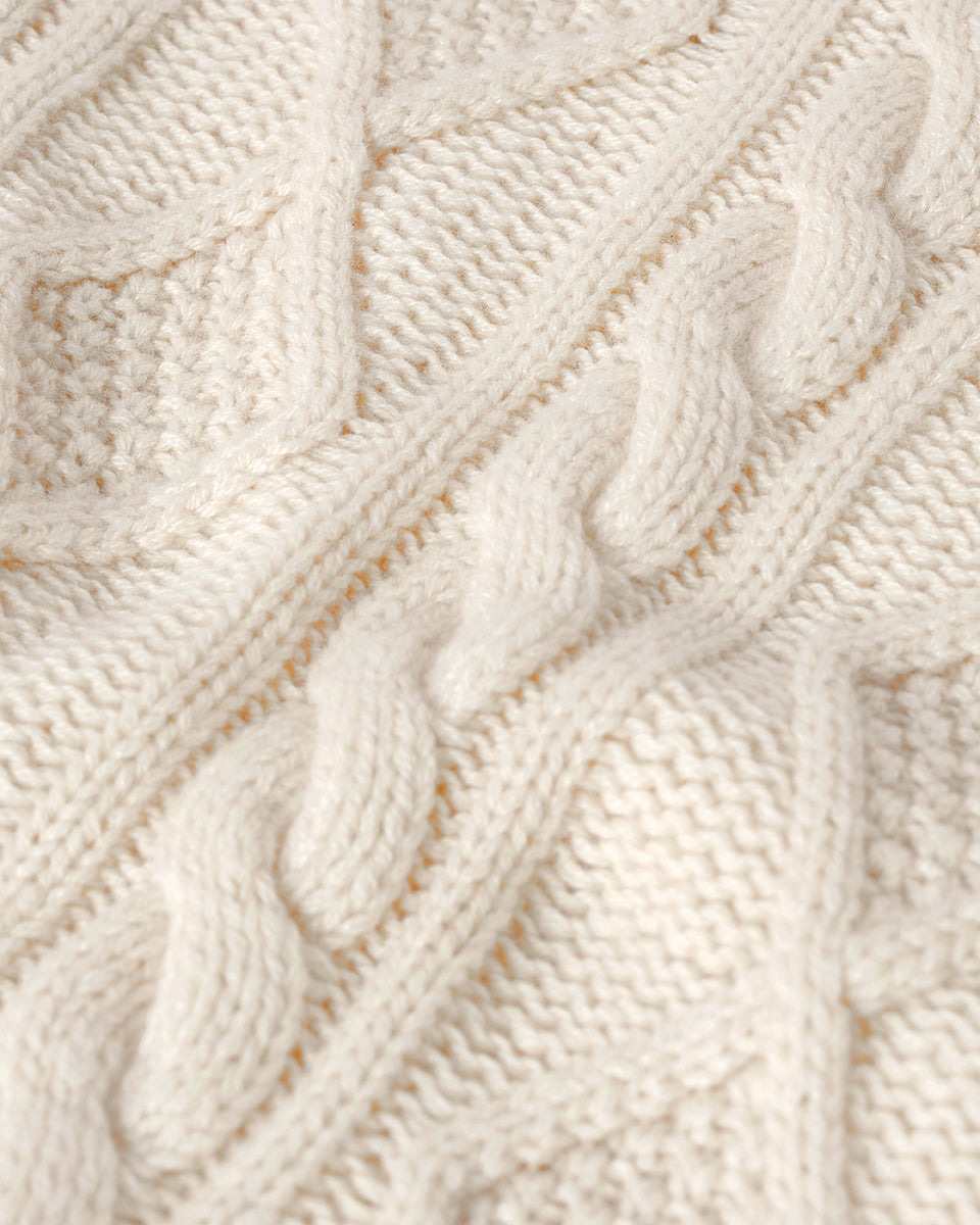 Aran Cable Cream Cashmere Tank - 6