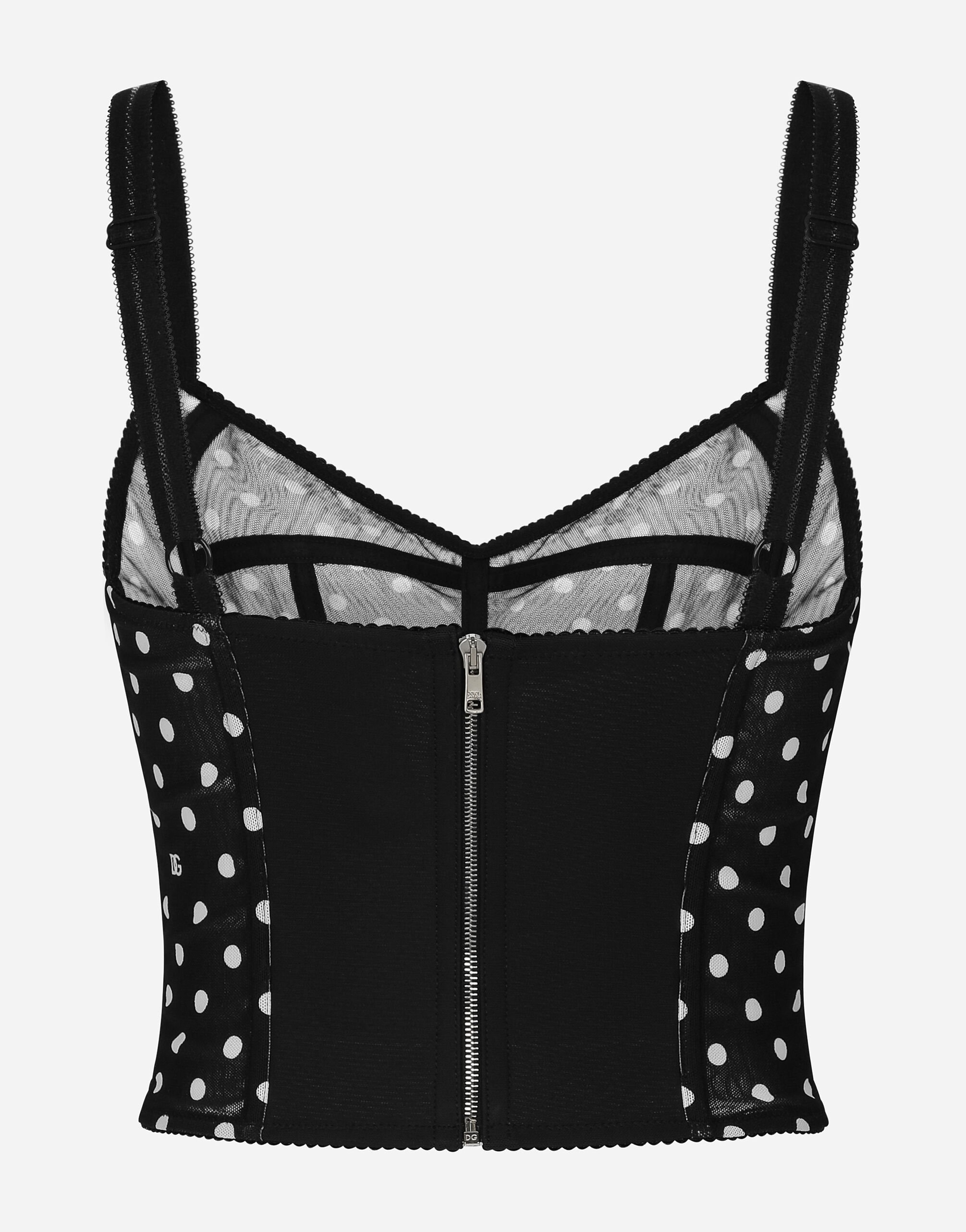 Polka-dot marquisette corset top - 2