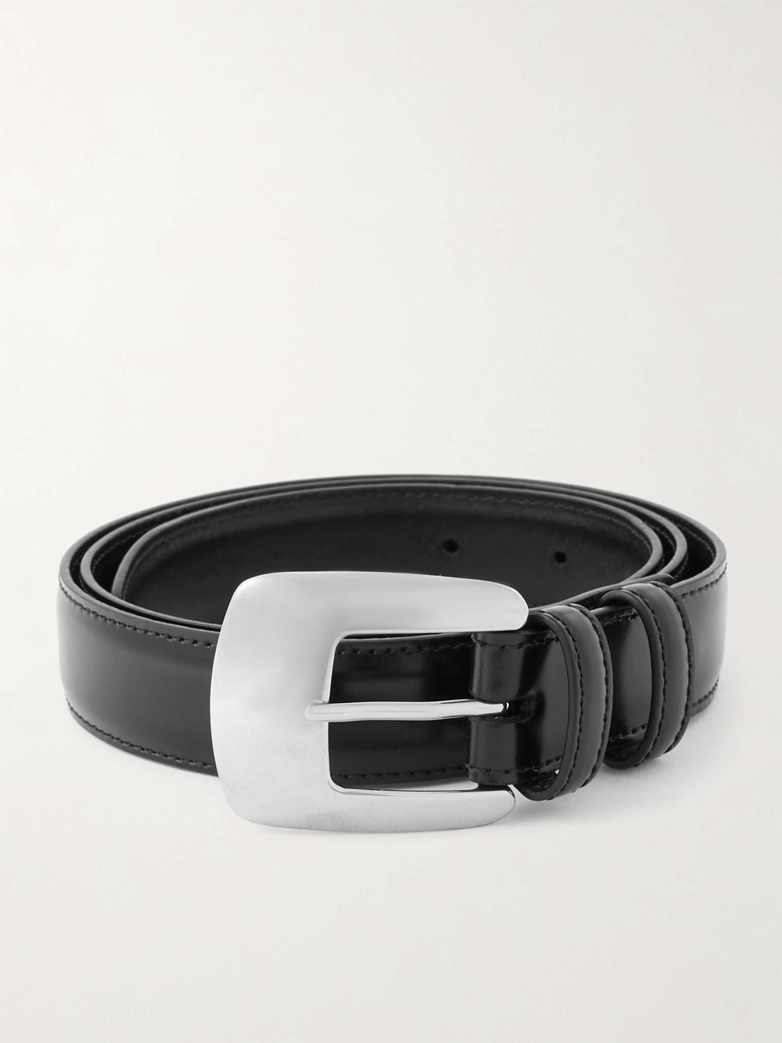 2.5cm Glossed-Leather Belt - 1