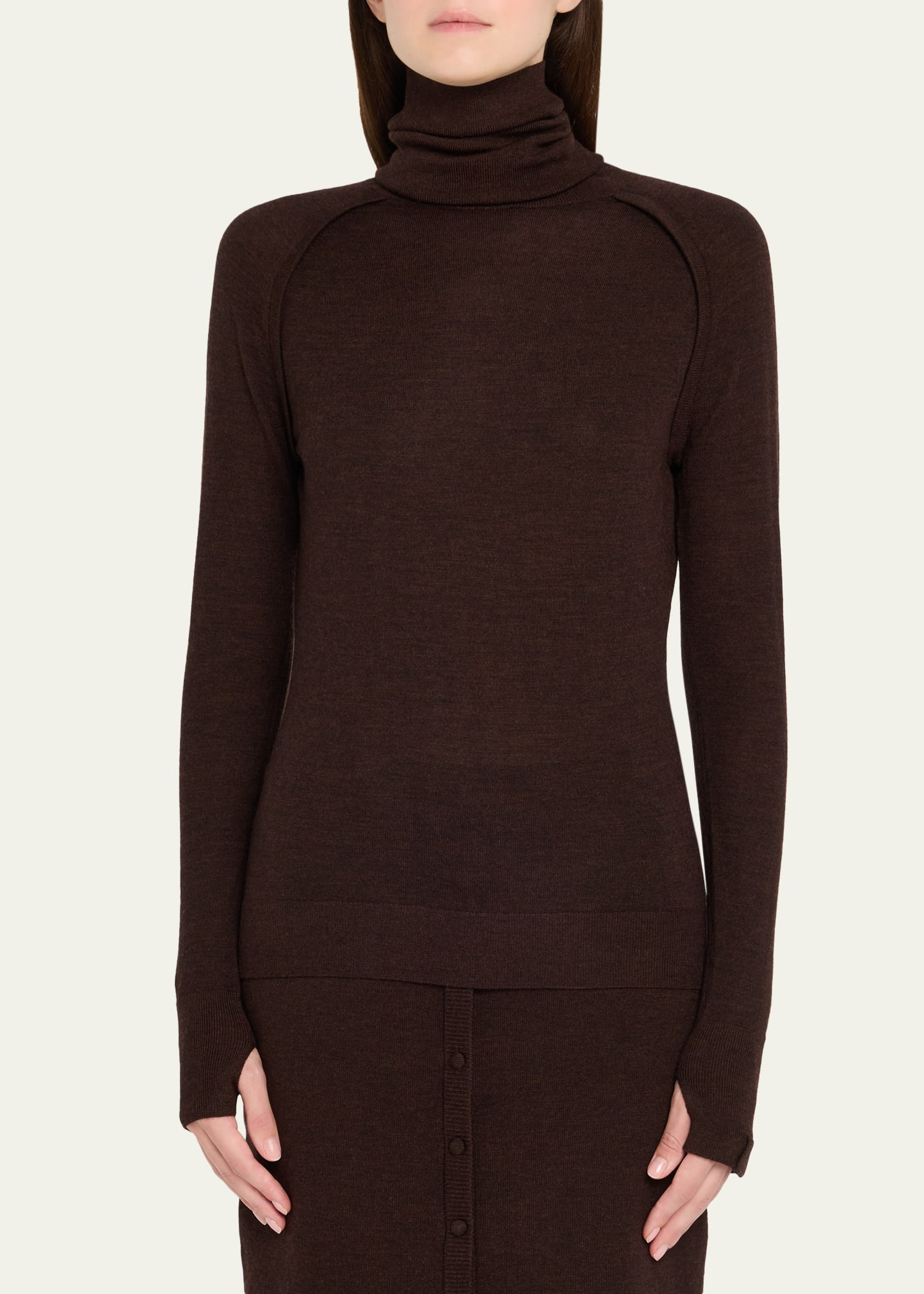 Turtleneck Raglan Long-Sleeve Sweater - 4
