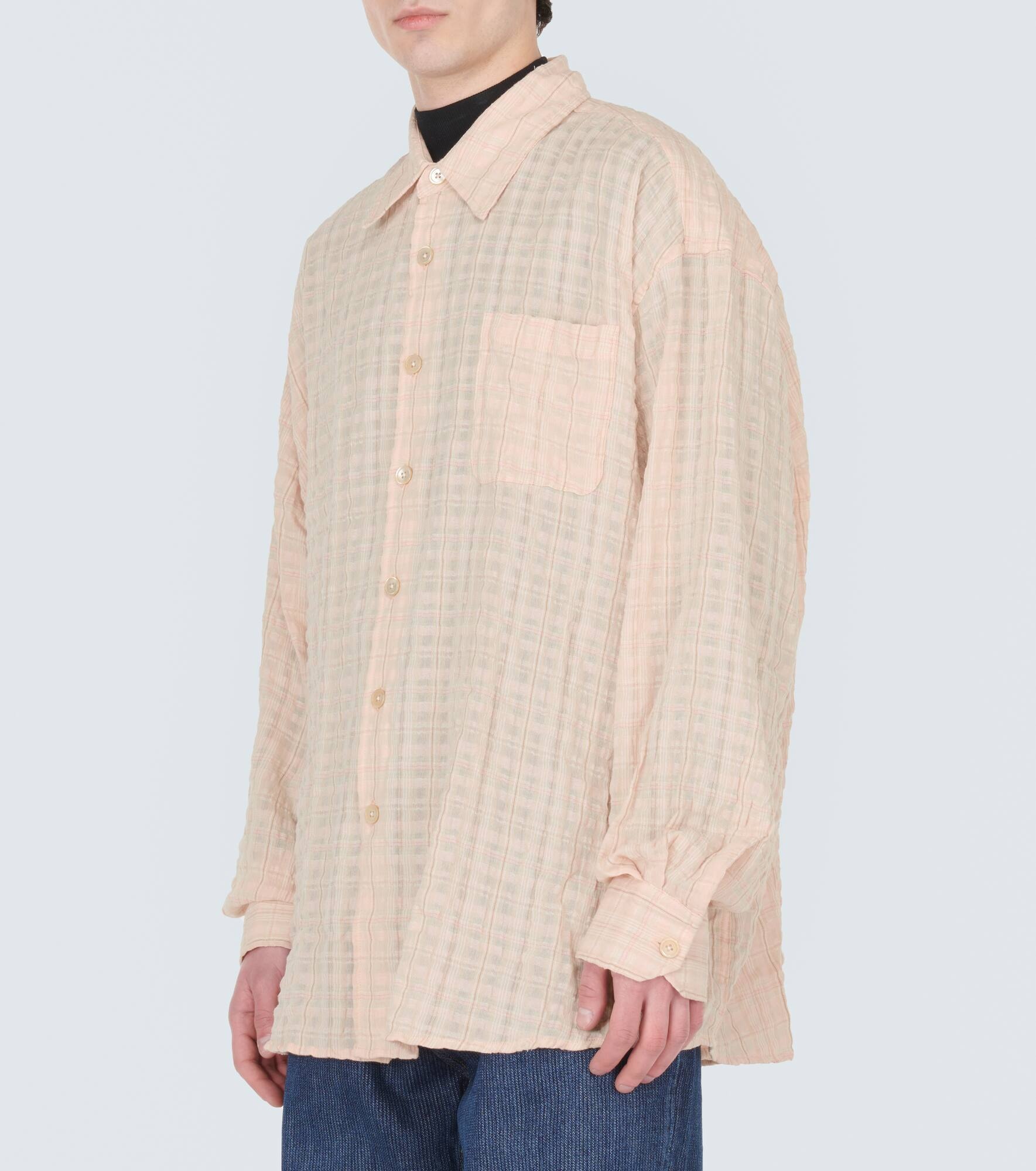 Borrowed checked seersucker shirt - 3