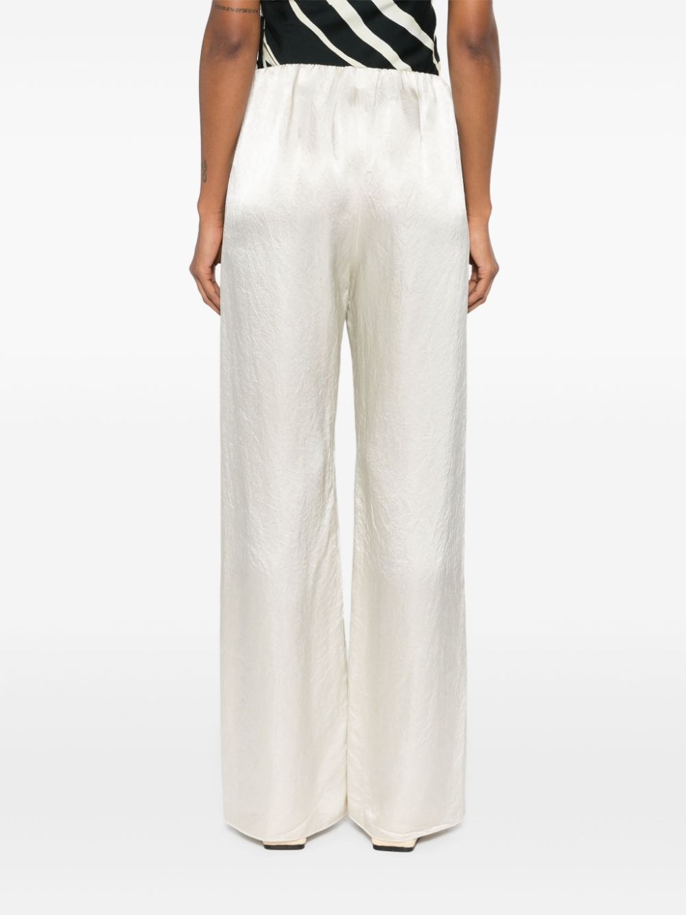 wide-leg satin trousers - 4