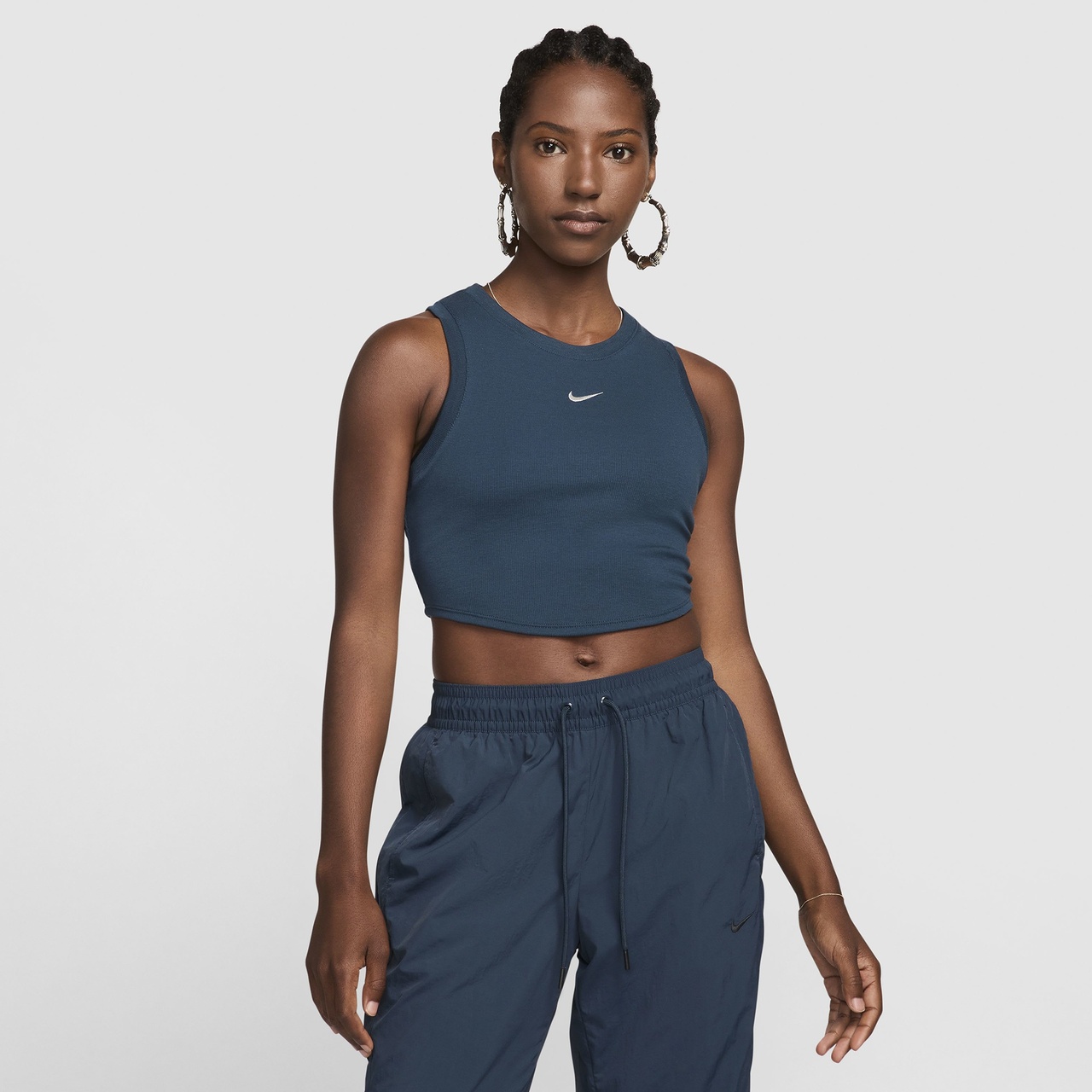 Nike Womens Nike Essential Rib Crop Tank - 1