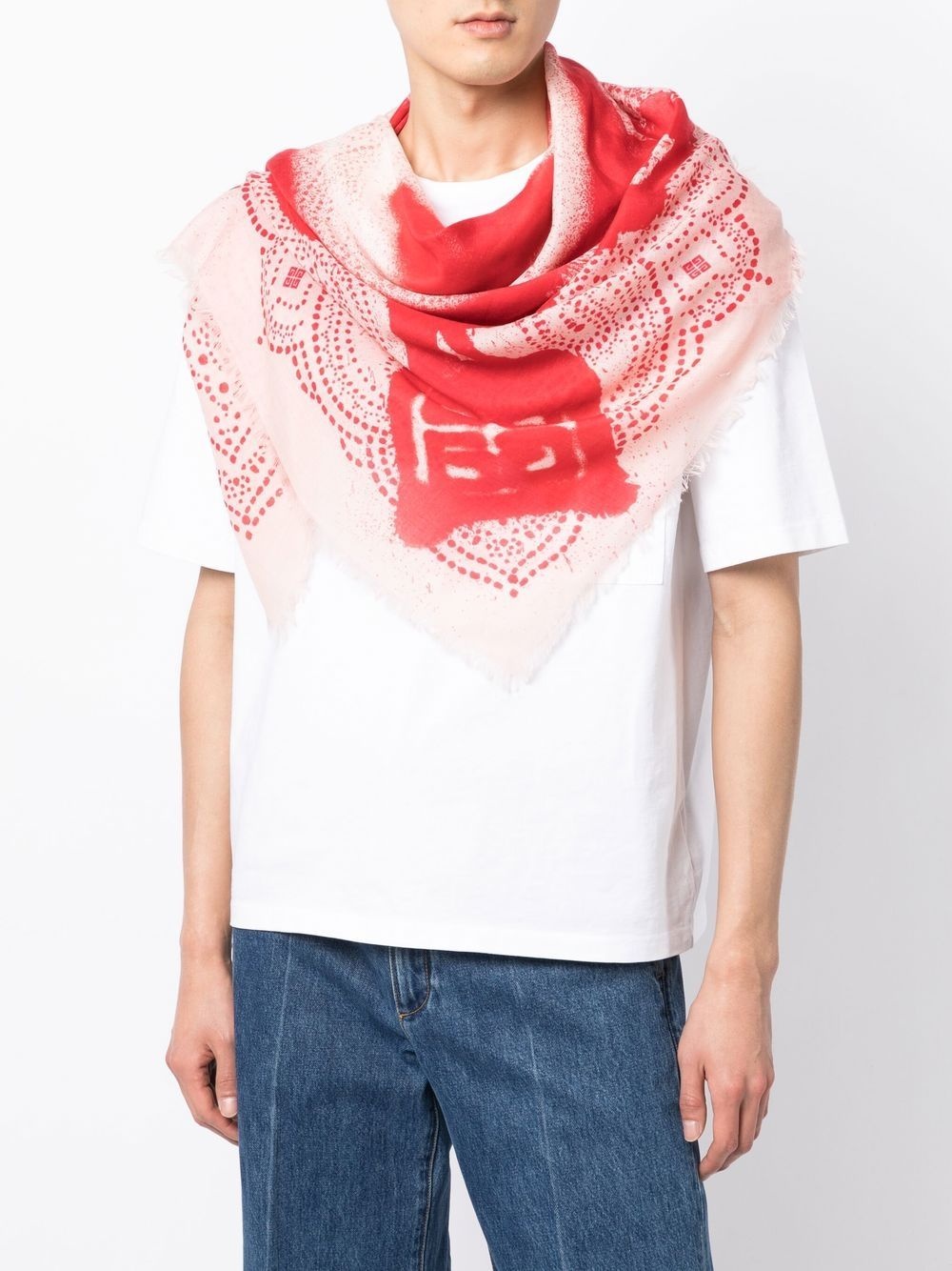 Greco-print lightweight scarf - 2